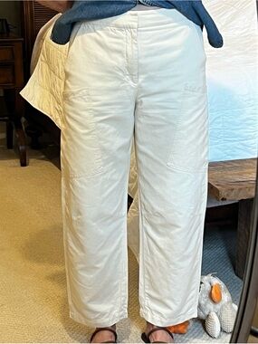ZARA Linen Barrel Leg Cargo Pants